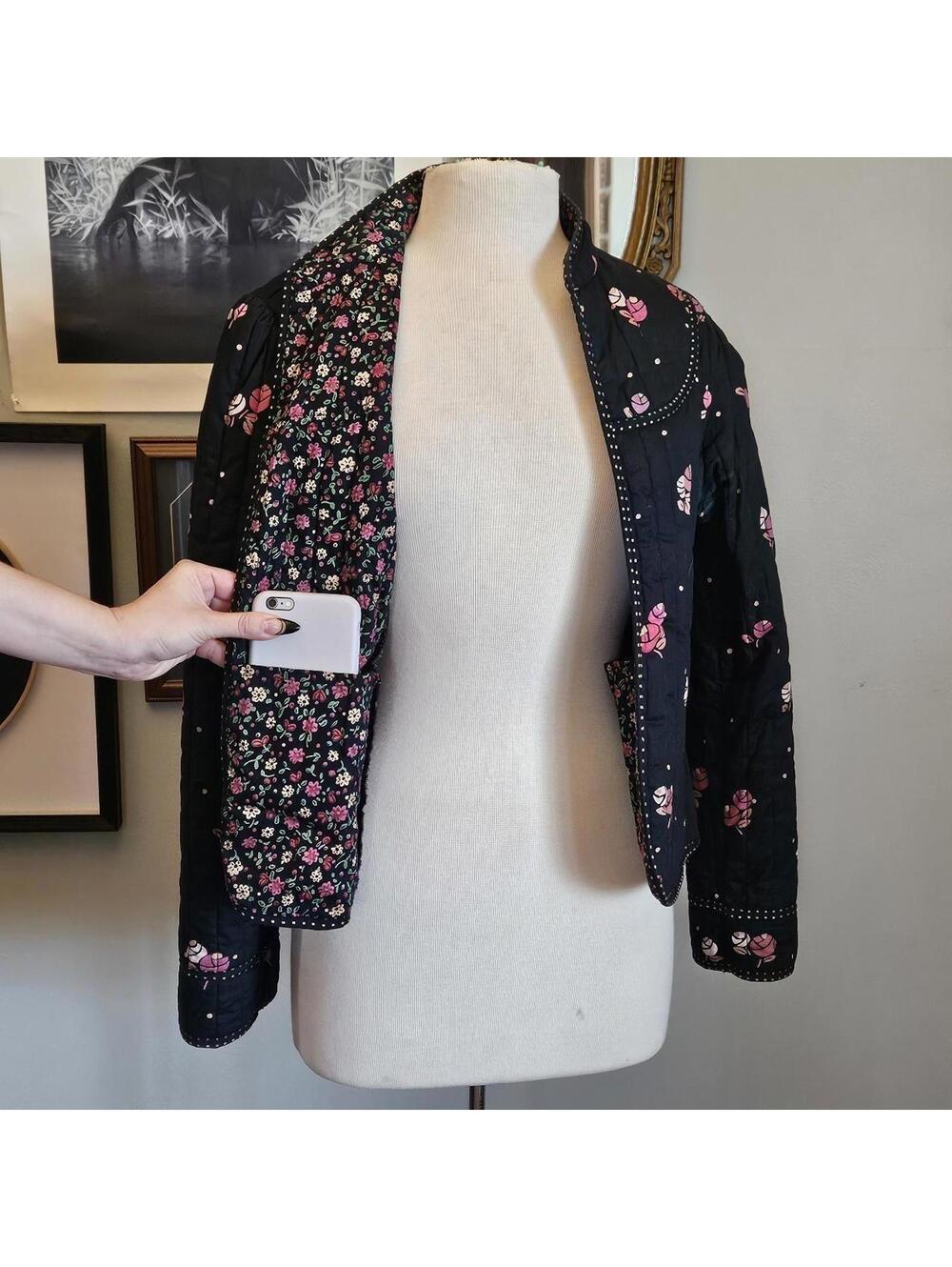 Vintage 100% Cotton Quilted Navy Jacket - Picture 4 of 7